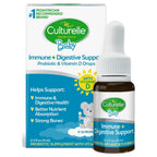 Culturelle Baby Probiotic Drops + Vitamin D, Immune & Digestive Health* 9ml | Lactobacillus rhamnosus GG & Bifidobacterium lactis BB-12® Strains, 5-Drop Dose, 100% AAP Daily Vitamin D, Ages 0-12 Mos