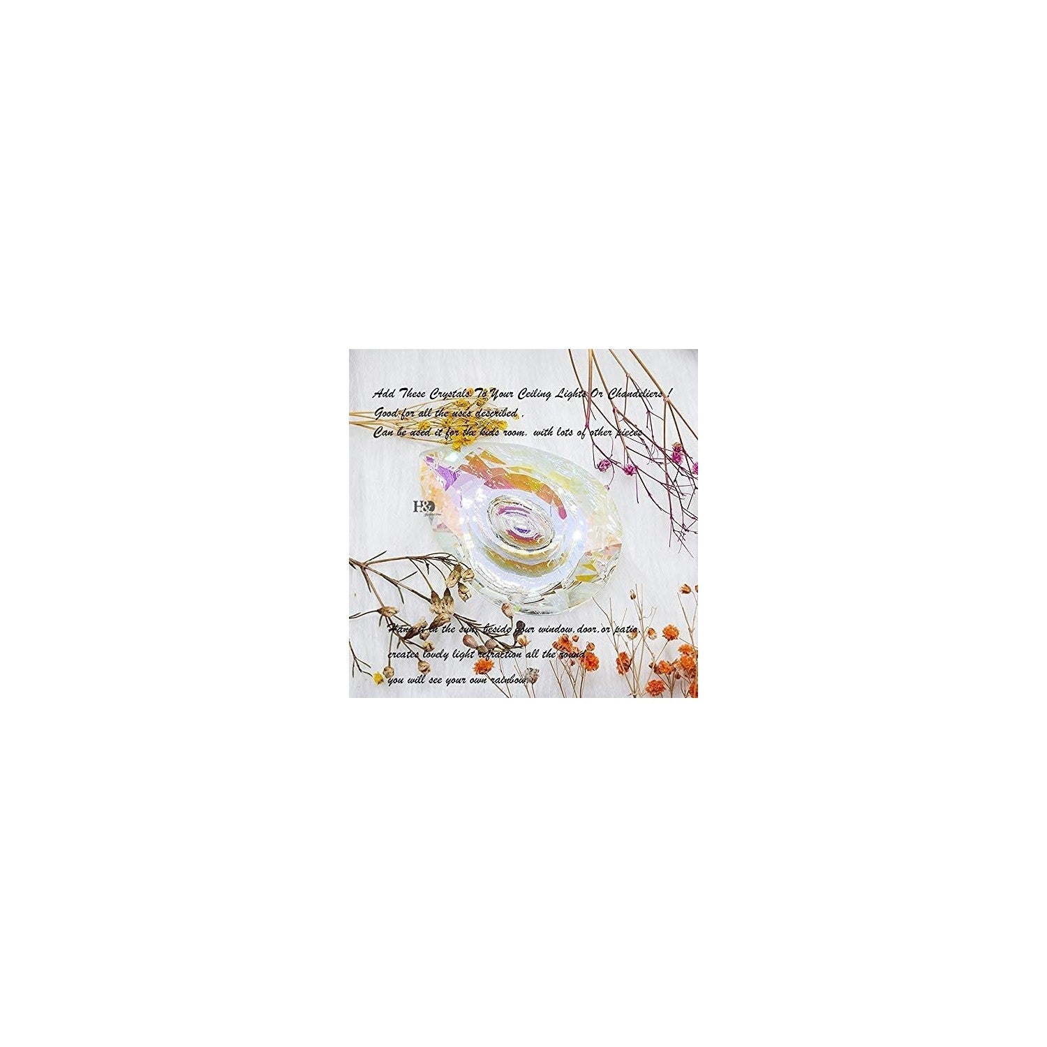 Buy now H&D HYALINE & DORA 89mm/3.5in Hanging Chandelier Crystals Prisms for Window Suncatchers Chandelier Parts Rainbow Maker Pendants at indiglob india