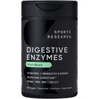Sports Research® Digestive Enzymes w/Probiotics, 90 Veggie Caps | 15 Enzymes + Ginger to Help Ease Digestion of Dairy, Protein, Sugar & Carbs | Non-GMO, Vegan Friendly, 90 Servings