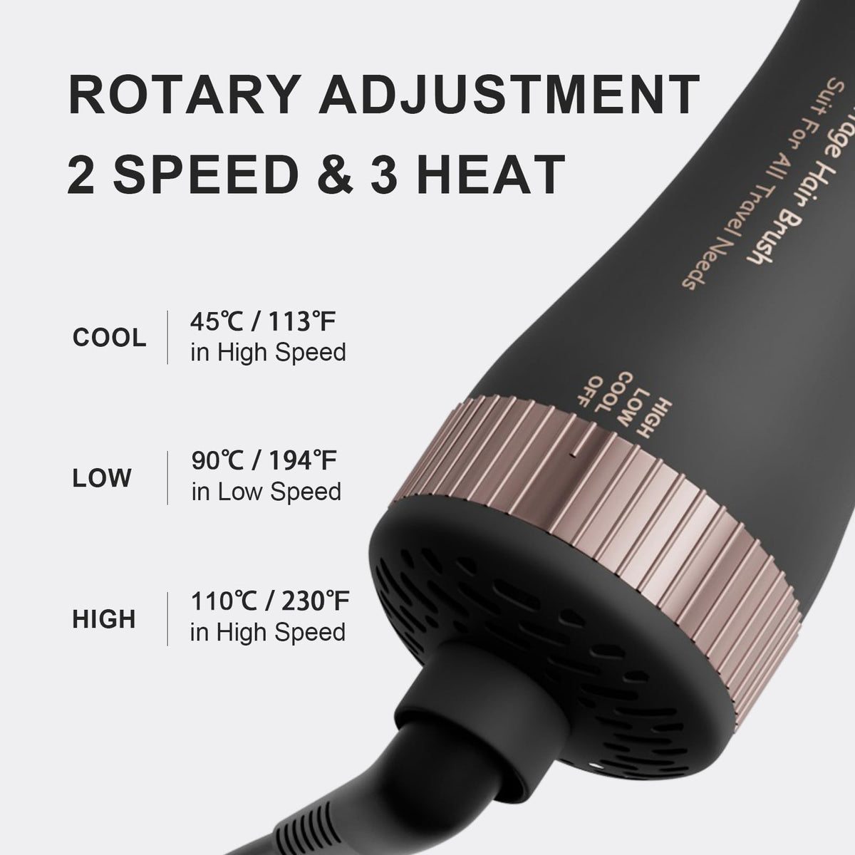 Compact travel hair dryer with dual voltage, 2 speed & 3 heat settings. Verified by CuratCart for quality and trust.