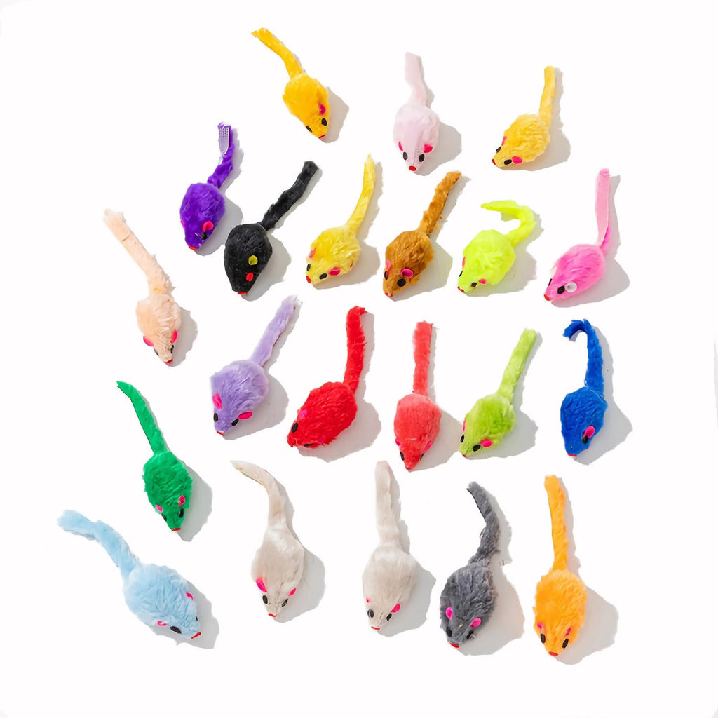 12PCS Cat Mouse Toys, Faux Fur Interactive Catnip Mice