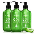 Aloderma Aloe Vera Gel Made within 12 Hours of Harvest with 99% Pure Organic Aloe Vera - Pump Bottle - Ideal for Face and Body, Soothing & Hydrating Sunburn Relief, Great for Scalp & Hair - 10.6oz