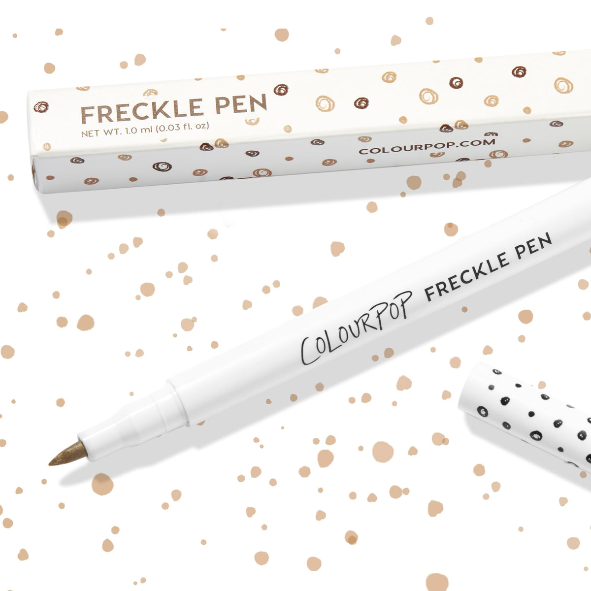 ColourPop Freckle Pen - Long-Lasting Faux Freckle Makeup with a Buildable Customizable Color - Natural Looking Fake Freckles with Soft Felt Tip Applicator - Soft Brown (0.03 oz)