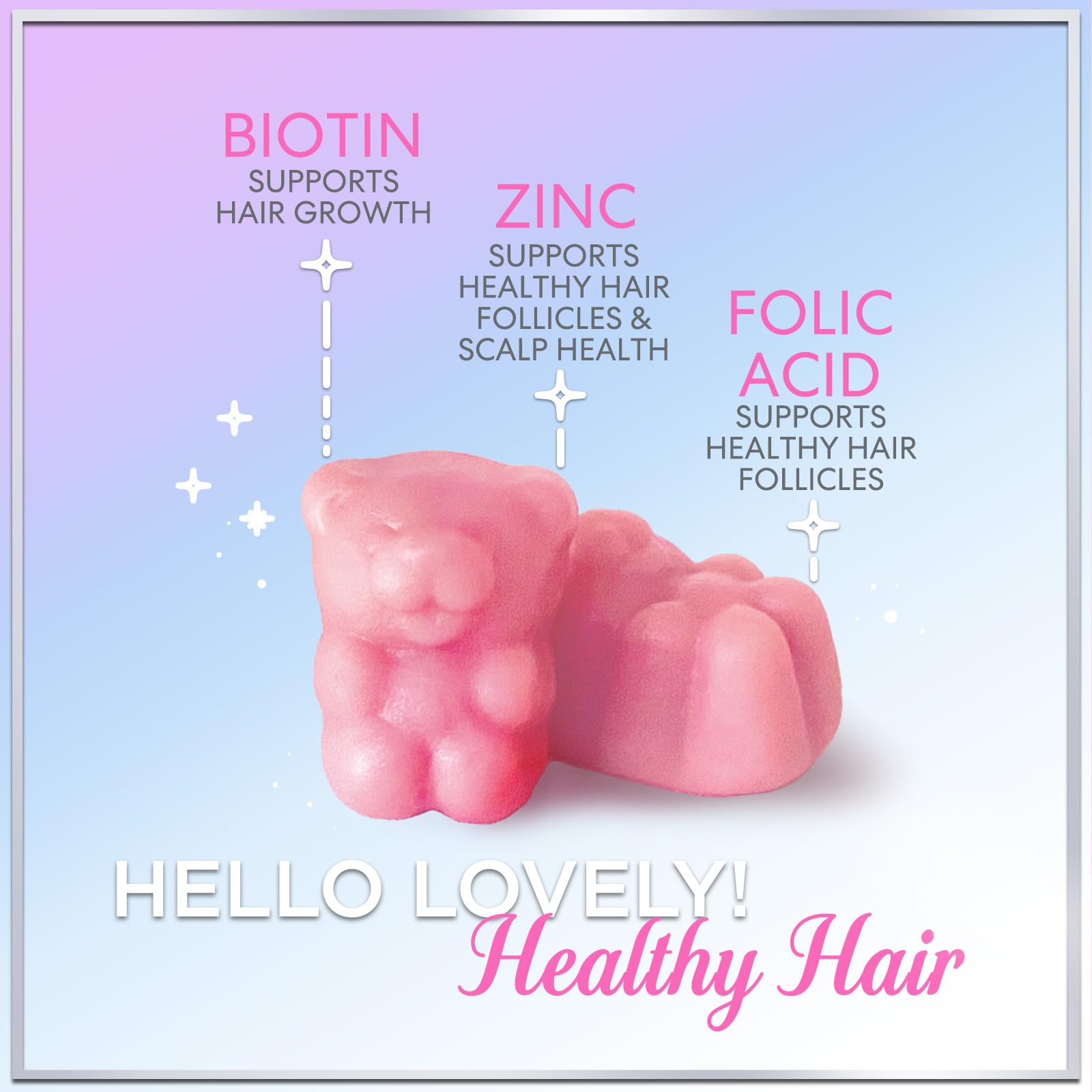 Hair Vitamins Gummies for Hair Growth - Hair, Skin & Nails Beauty Complex with 5000mcg Biotin per Serving - Supports Thicker, Stronger, Radiant-Looking Hair for Women & Men, Berry Flavor - 120 Gummies