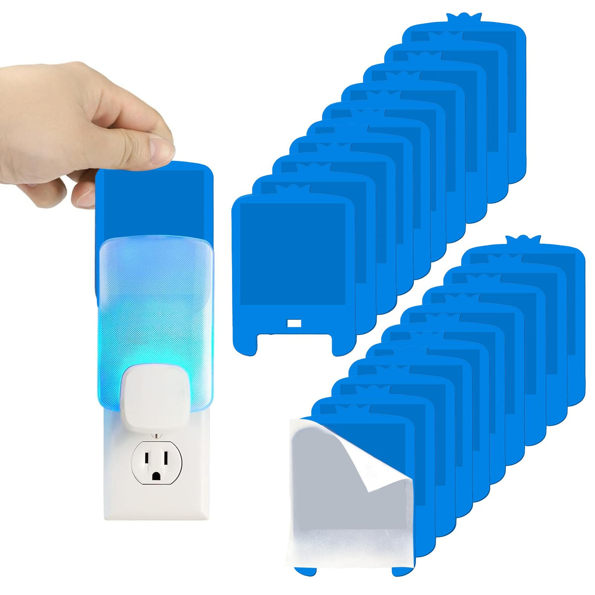 20 PCS Refill Cartridges Compatible with Raid Light Trap Refills Glue Boards Replacement Set, Refill Cartridges Compatible with STEM Blue Light Trap, Double-Sided Adhesive Sticky Traps Glue Cards