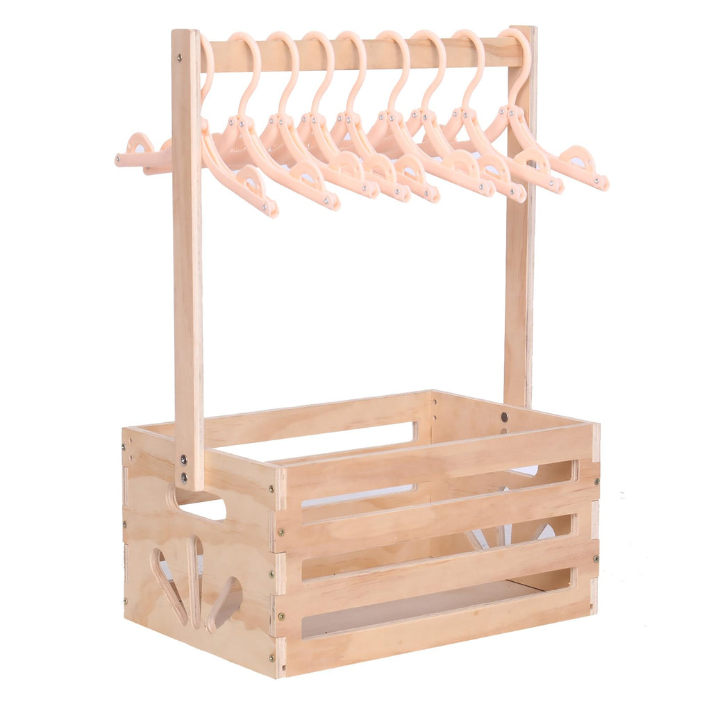 Wooden Baby Shower Crate Closet , Baby Storage nursery Crate Hamper with Handle, Gift Basket for Baby nursery Excluding hangers，Newborn Boy Girl Welcome Gift for New Mom Parents