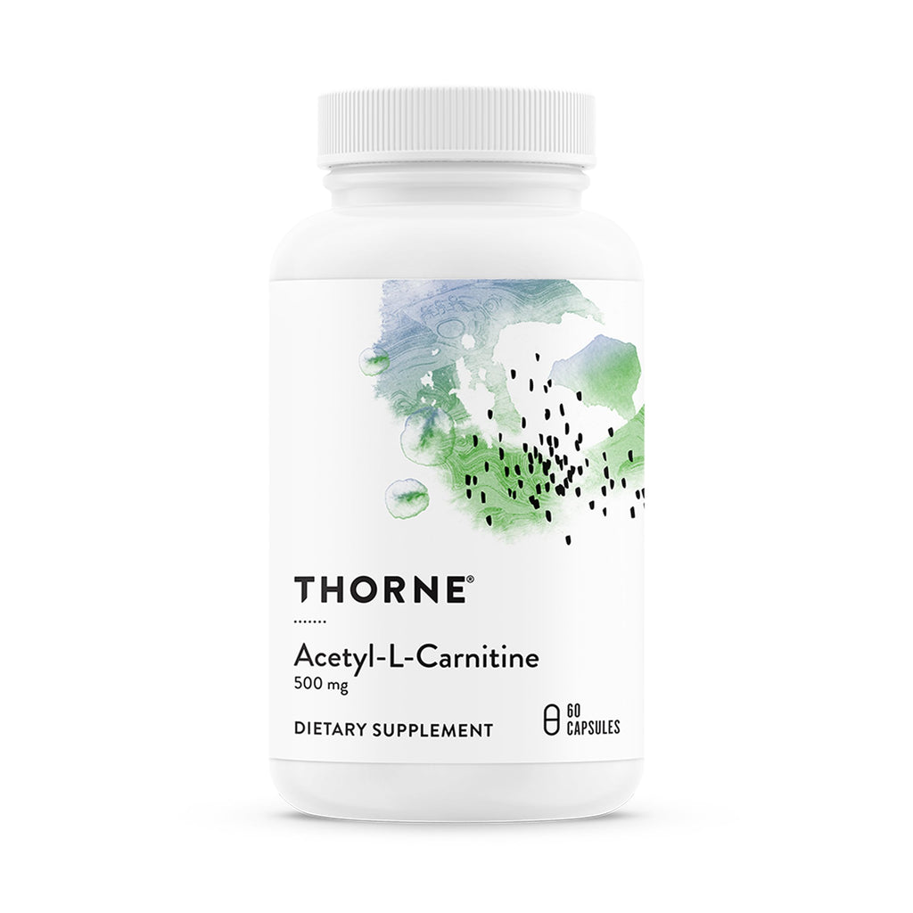 THORNE Acetyl-L-Carnitine, 500 mg per Capsule, 60 Capsules | Supports Cognitive Function, Positive Mood & Nerve Health in Hands & Feet*, Gluten, Dairy & Soy-Free, NSF Contents Certified