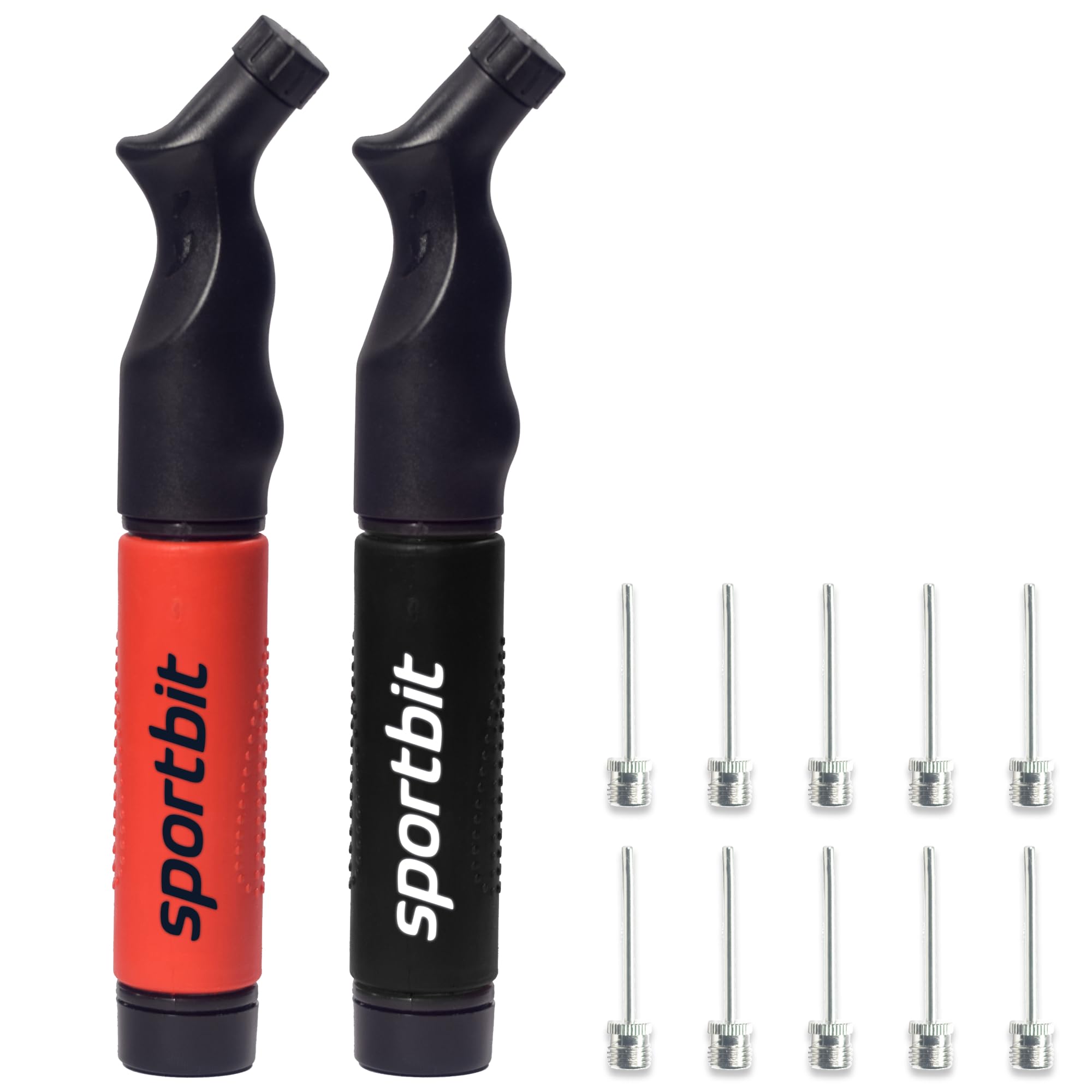 Buy now SPORTBIT Ball Pump for Sports Balls - Push & Pull Inflating System - Hand Pump for All Exercise Balls - Volleyball Pump, Basketball Inflator, Football & Soccer Ball Air Pump - Goes with 5 Needles Set RED + BLACK at indiglob india