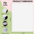Phinus 72 Sheets Translucent Vellum Paper 8.5 x 11, Printable Vellum Jackets Vellum Paper for Invitations, Tracing Paper for Drawing Sketching, Invitation Belly Bands, Gift Box Liners, White