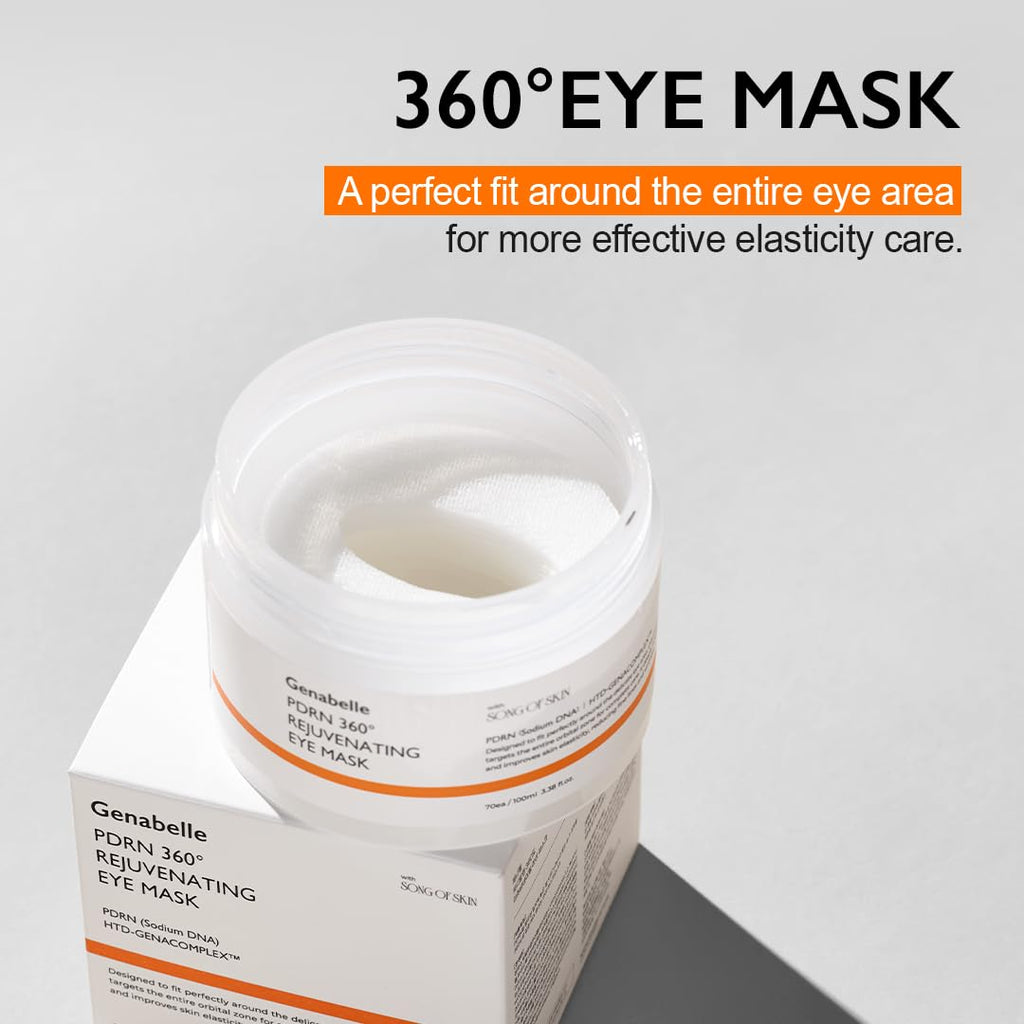 Genabelle PDRN 360° Rejuvenating Eye Mask – Full Eye Area Eye Patches for Hydration, Firming & Elasticity with PDRN & Peptides – Targets Dark Circles, Puffiness & Fine Lines, Glass Skin – 3.38 fl oz.
