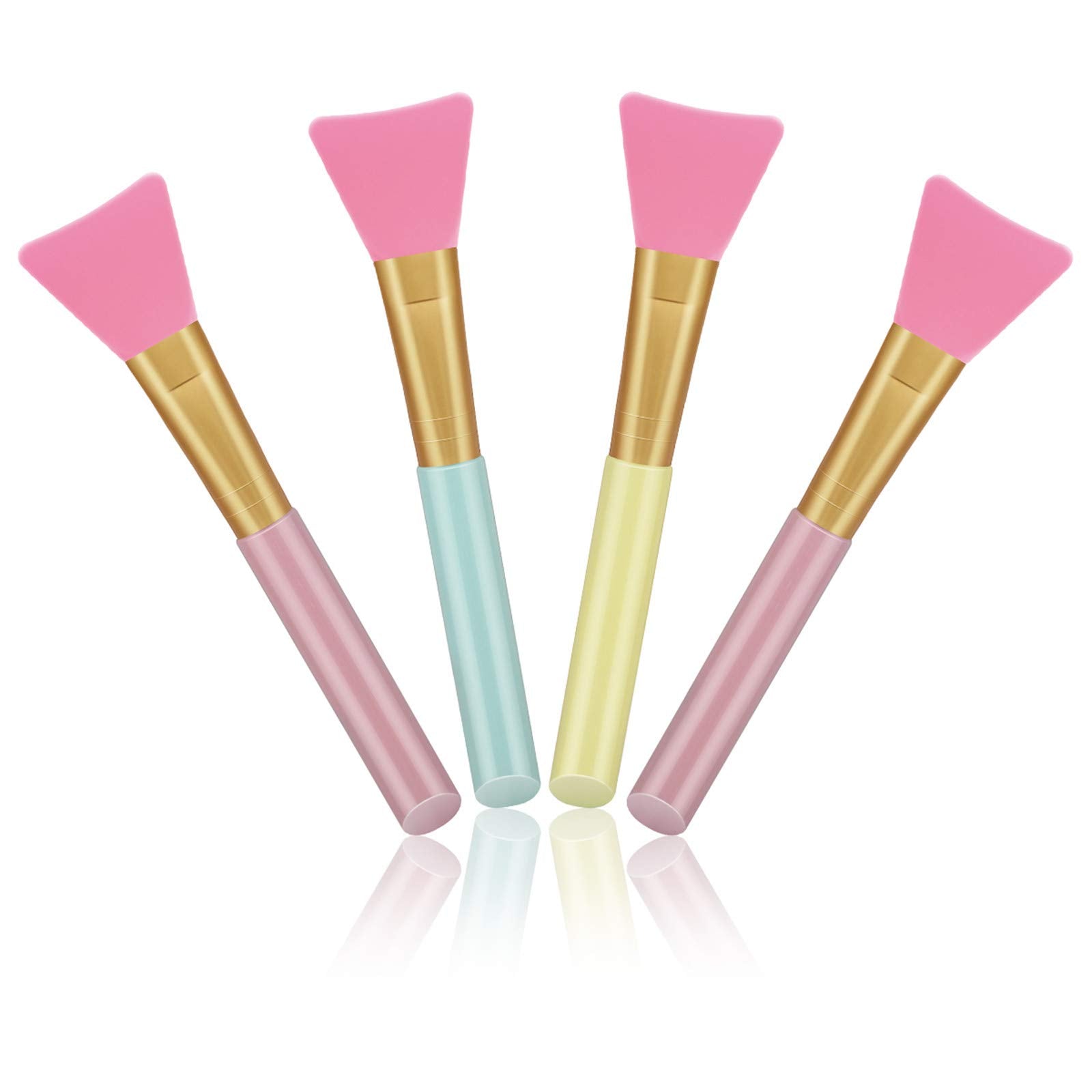 Cuttte 4pcs Silicone Face Mask Applicators, Hairless Facial Brushes for Mud | Flexible Face Mask Brush, Soft Lotion Applicator, Facial Skincare Makeup Spatula for Mud, Moisturizers, Clay, Charcoal, Cream