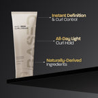 BASED Curl Cream for Men, Curl Defining Cream for Curly Hair, No Harsh Chemicals or Artificial Fragrance, Medium Hold, Hydrates & Nourishes with Agave, Silk Protein & Castor Oil, 8.5 oz (Pack of 1)