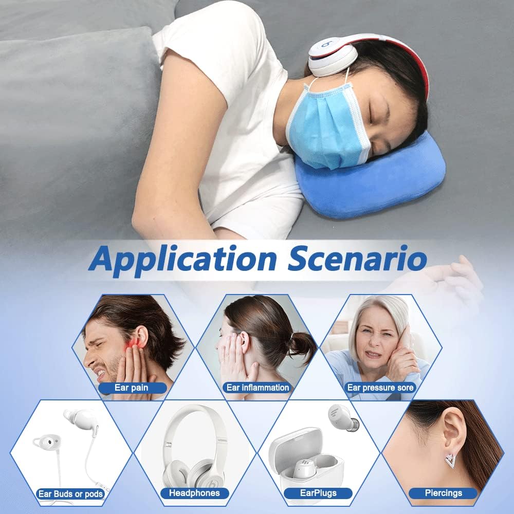 Buy now Ear Piercing Pillow for Side Sleeping Ear Pillows with Holes for Ear Pain Pressure Sore Relief Earring Cnh Nflammation Surgery Guard Pillow Headphone Sleepers Donut Cushion Adjustable Filling at indiglob india