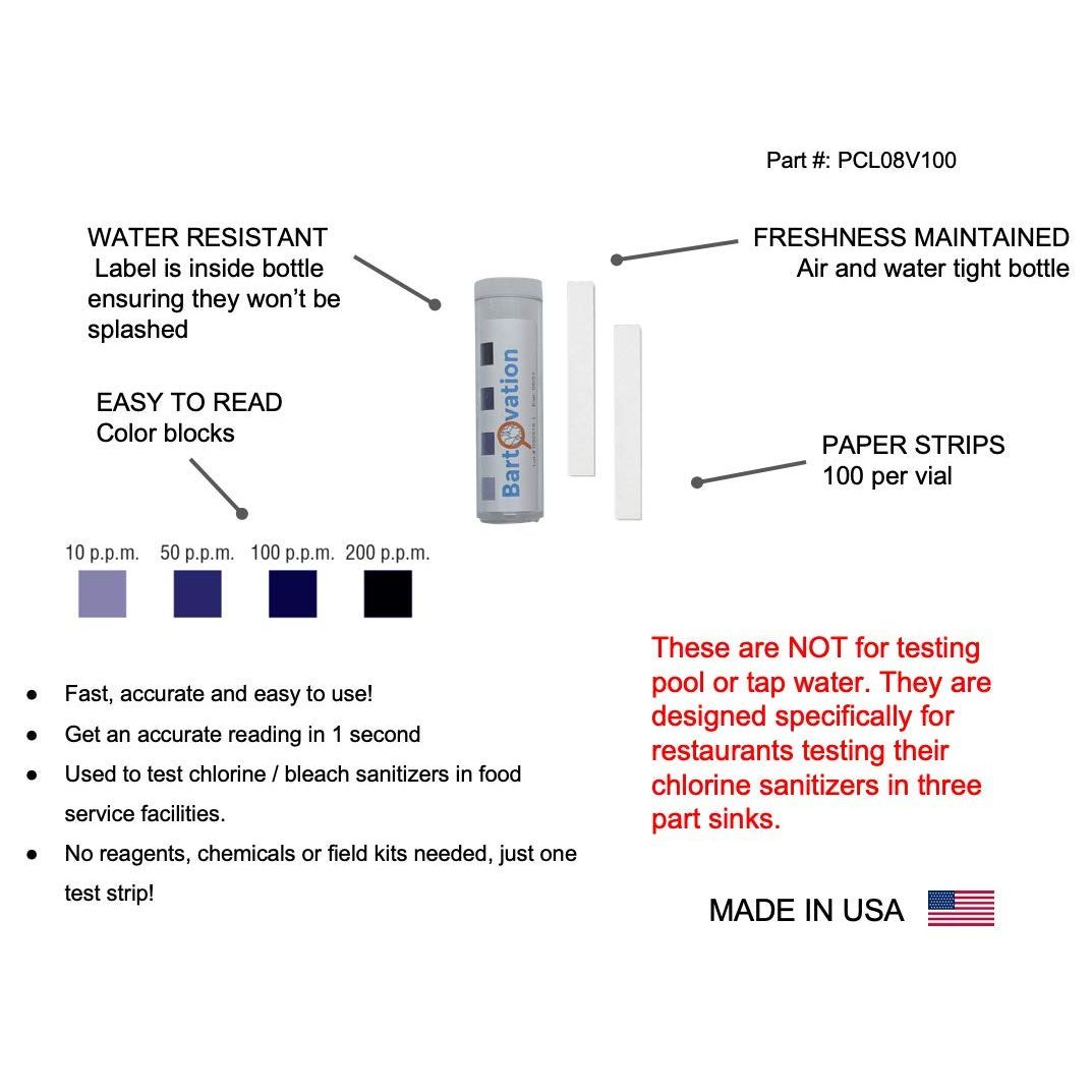 Buy now Chlorine Sani Test Strips for Food Service Restaurant Sanitizer Precision Bleach Test Paper, 10-200 ppm [100 Paper Test Strips] at indiglob india