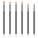 Nail Art Dotting Tools 6PCS Double-ended Brushes Kit Gel Polish | Liner Brushes Design Pen For Nail Drawing And Nail Paint Brushes Small Detail Brushes