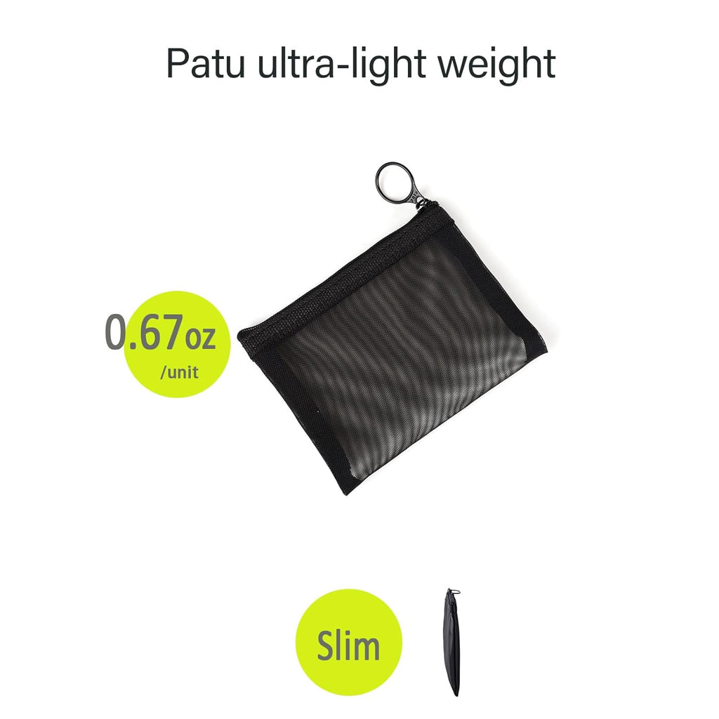 Buy now Patu Zipper Mesh Bags, Size M / A6, 5 Pieces, Beauty Makeup Cosmetic Accessories Organizer, Travel Toiletry Kit Set Storage Pouch, Black at indiglob india
