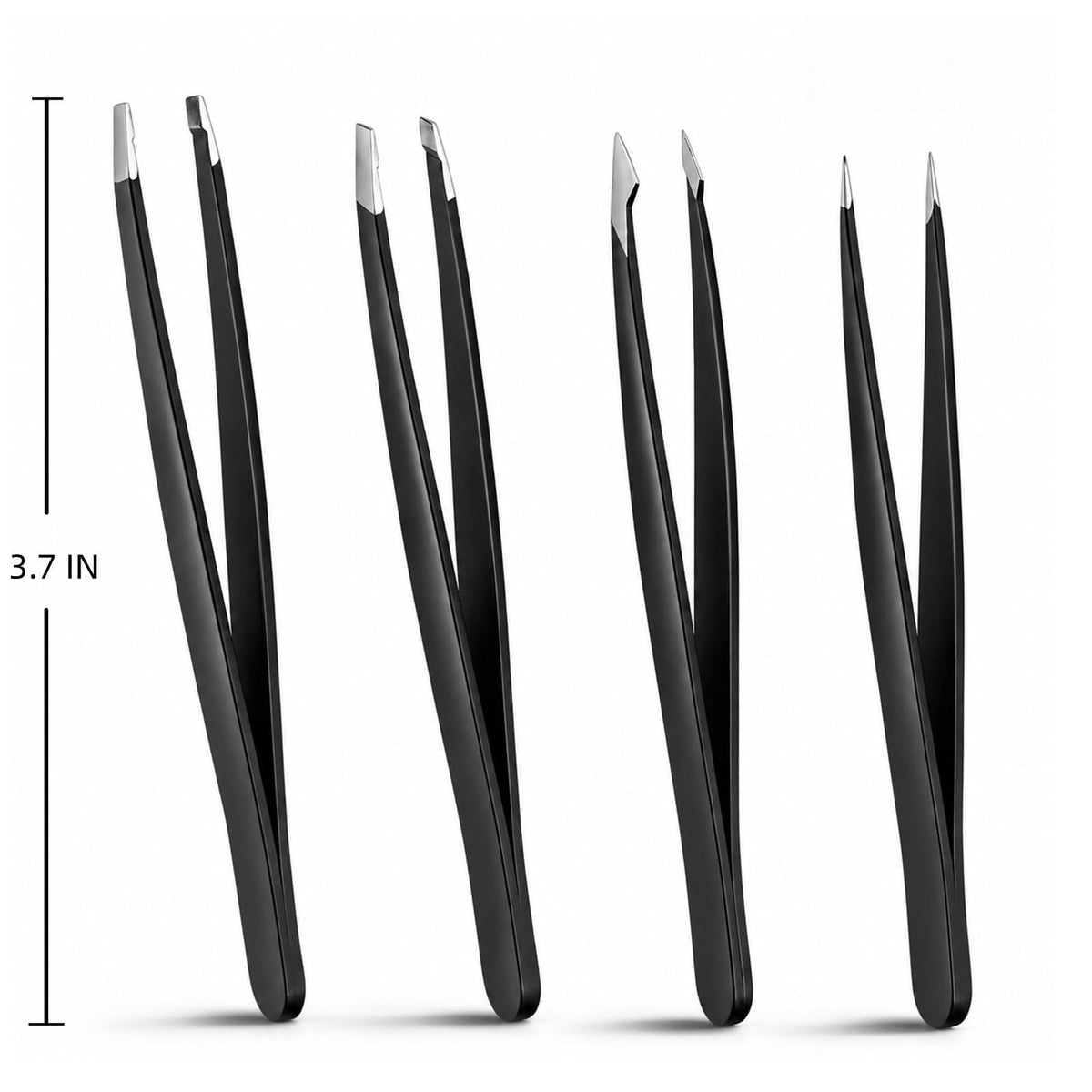 4Pcs Tweezers Set, for Facial Hair Eyebrows and Eyelashes