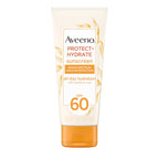 Buy now Aveeno Protect + Hydrate Moisturizing Body Sunscreen Lotion with Broad Spectrum SPF 60 & Prebiotic Oat, Weightless & Refreshing Feel, Paraben-Free, Oil-Free, Oxybenzone-Free, 3.0 fl. oz | Moisturizing, Body, Prebiotic Oat, Weightless, Refreshing Feel at indiglob india