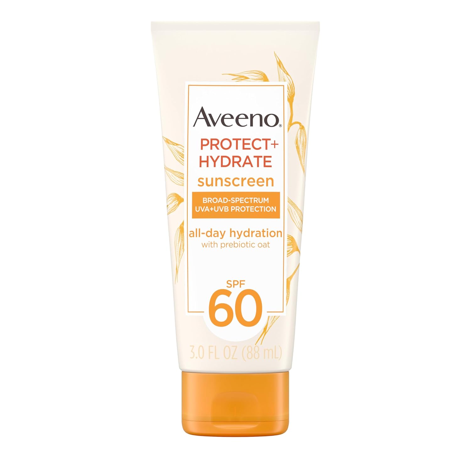 Buy now Aveeno Protect + Hydrate Moisturizing Body Sunscreen Lotion with Broad Spectrum SPF 60 & Prebiotic Oat, Weightless & Refreshing Feel, Paraben-Free, Oil-Free, Oxybenzone-Free, 3.0 fl. oz | Moisturizing, Body, Prebiotic Oat, Weightless, Refreshing Feel at indiglob india