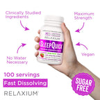 Relaxium Sleep Quick Melts, Sleep Aid, 10mg Melatonin, Berry, 100 Serving | Maximum Strength, Fast Acting, Drug-Free Vegan Dietary Supplement, USA Made