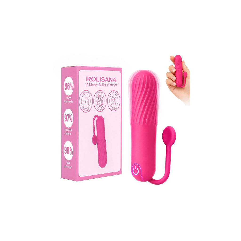 Mini Bullet Vibrator Sex Toys for G Spot Nipple Anal Clitoral Stimulation - 10 Powerful Modes, Wearable Finger Vibrator, Waterproof Soft Silicone,USB Rechargeable Vibration Massager for Women Pleasure