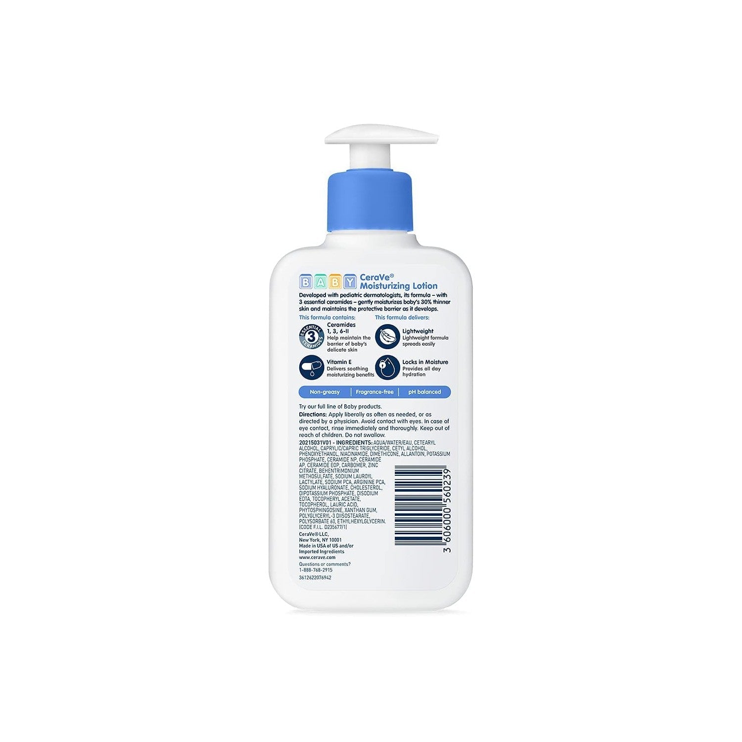 Buy now CeraVe Baby Lotion, Gentle Baby Skin Care with Ceramides, Niacinamide & Vitamin E, Fragrance, Paraben, Dye & Phthalates Free, Lightweight Moisturizer, 8 Ounce, Packaging May Vary at indiglob india