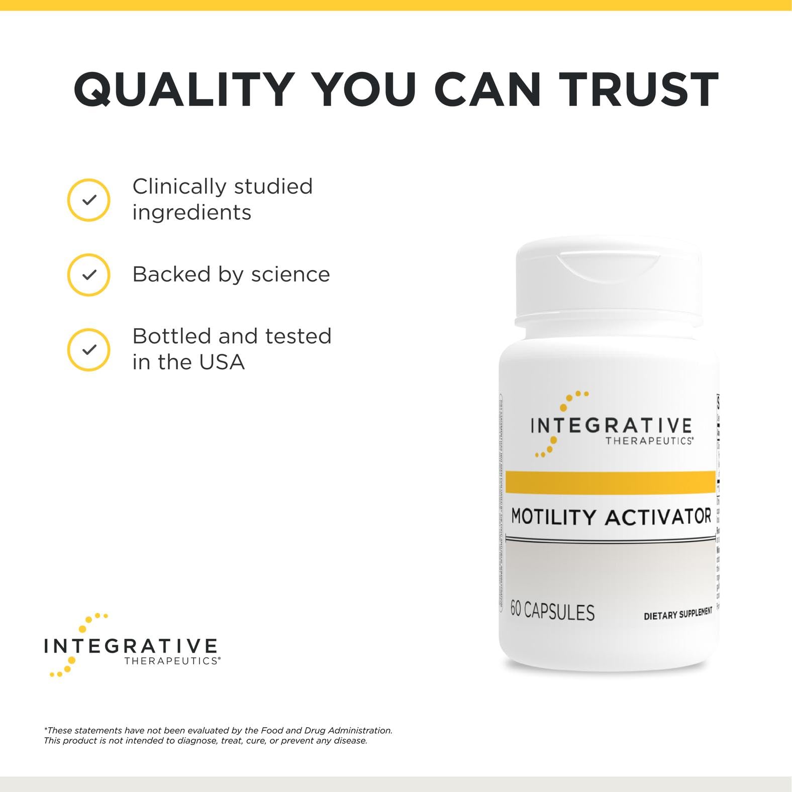 Integrative Therapeutics Motility Activator - GI Motility & Gut Health Support Supplement* - Supports Gastrointestinal Comfort* - Dairy-Free & Gluten-Free - 60 Capsules (60 Servings)