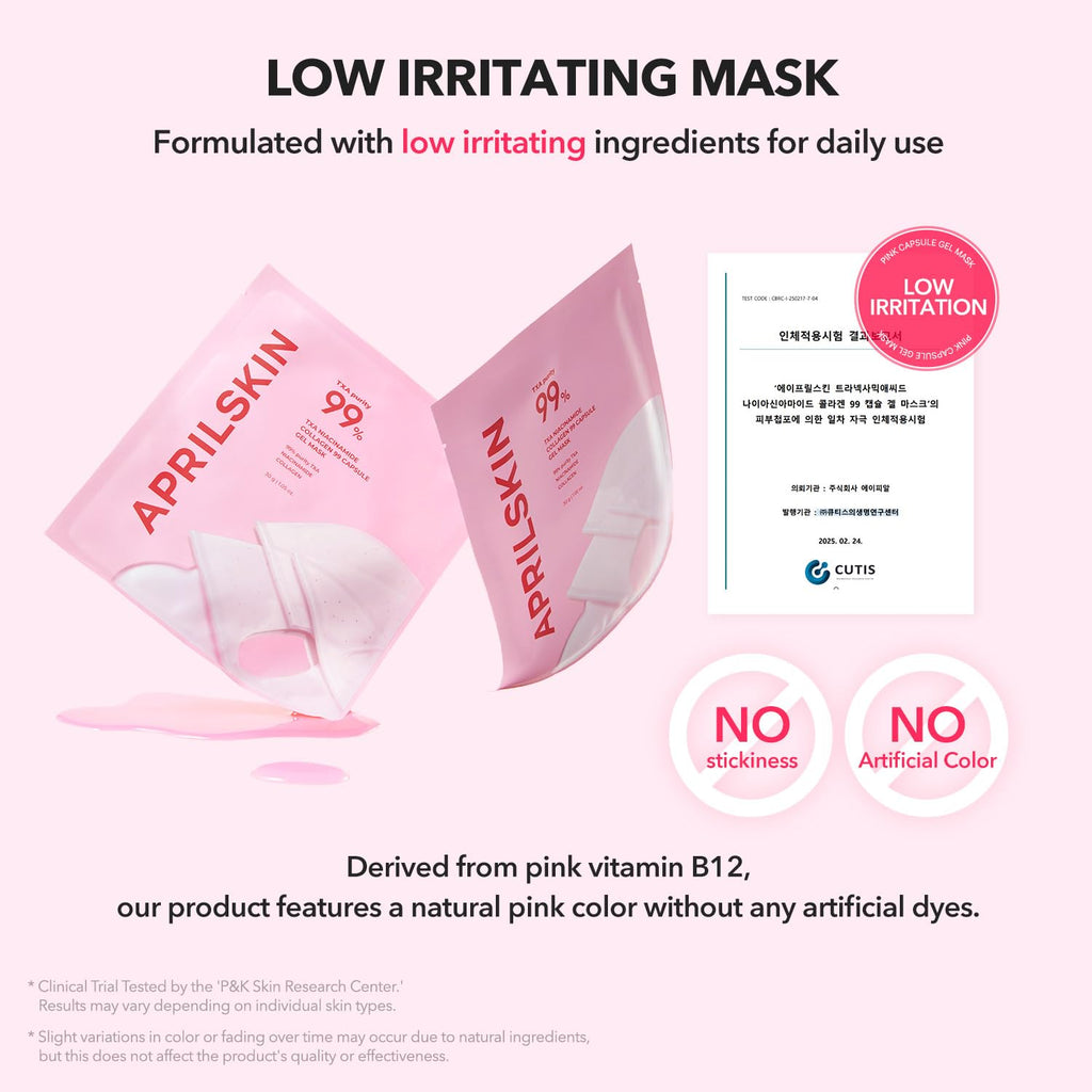 APRILSKIN TXA Pink Capsule Gel Mask 4EA | Overnight Gel Mask with Tranexamic Acid - Hydrating & Firming, Uneven Skin Tone, 30g 4ea
