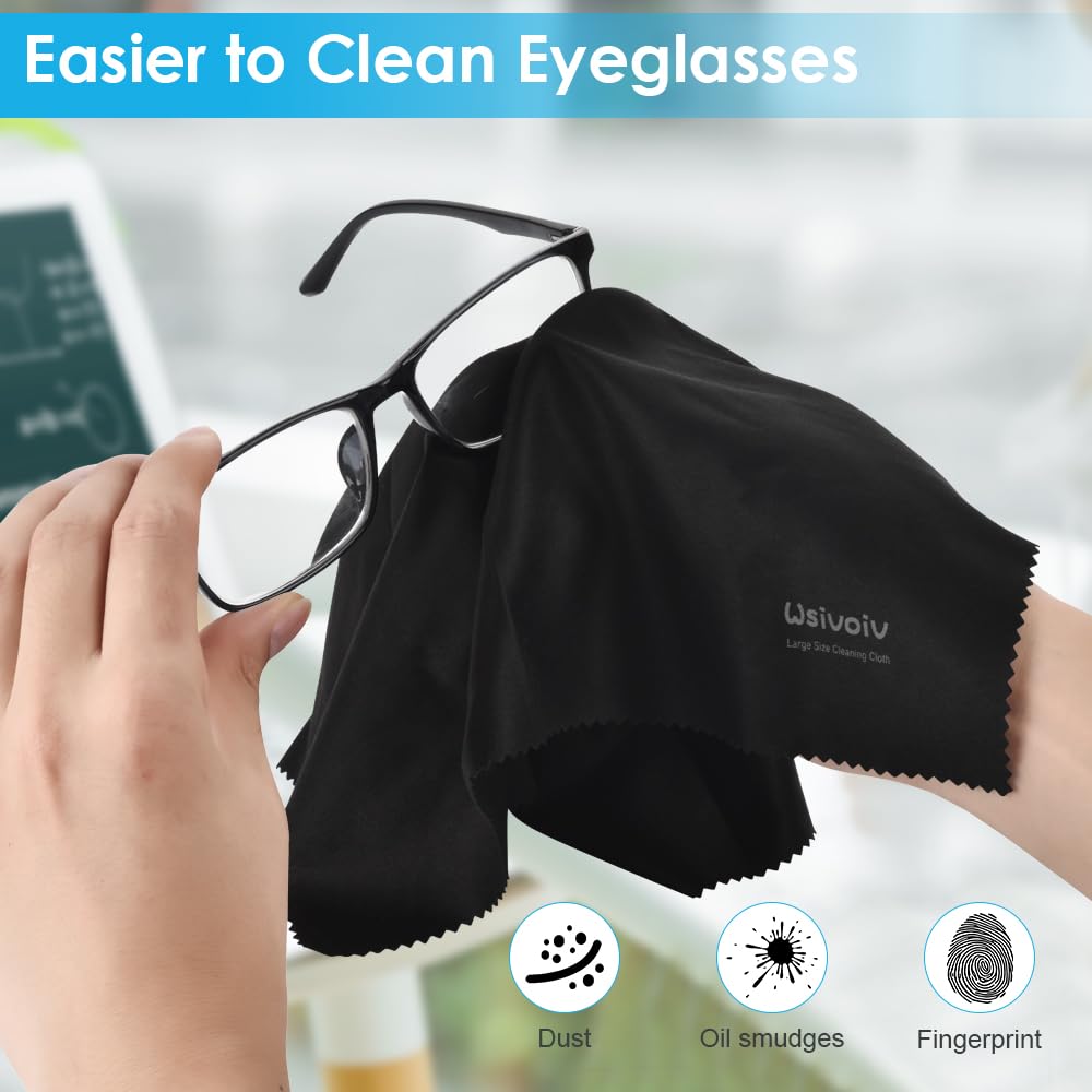 6PCS Large Eyeglass Cleaning Cloths, 12 x12 in Screen Cleaner