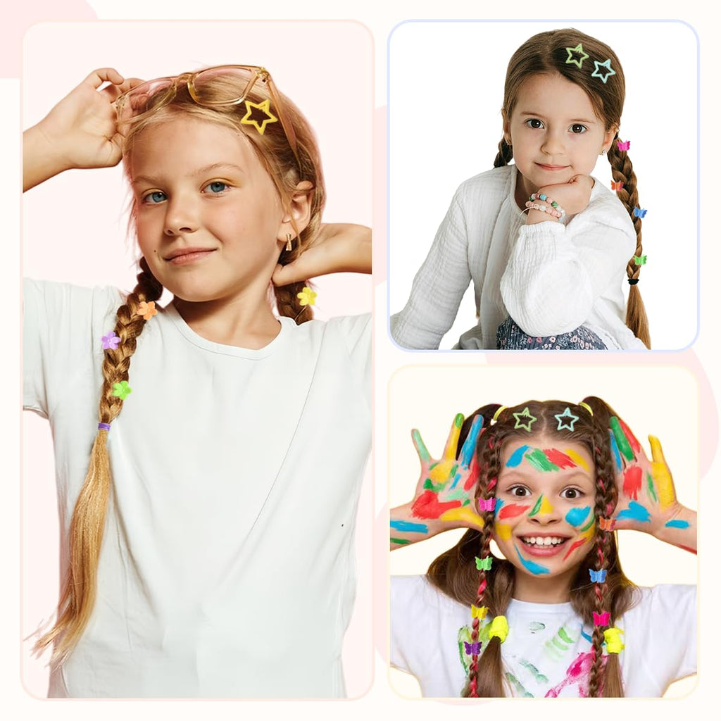 2076 pcs Hair Accessories for Girls Ponytail Holders Toddler Hair Ties with Mini Clip Hair Clips for Girls Rubber Bands Set