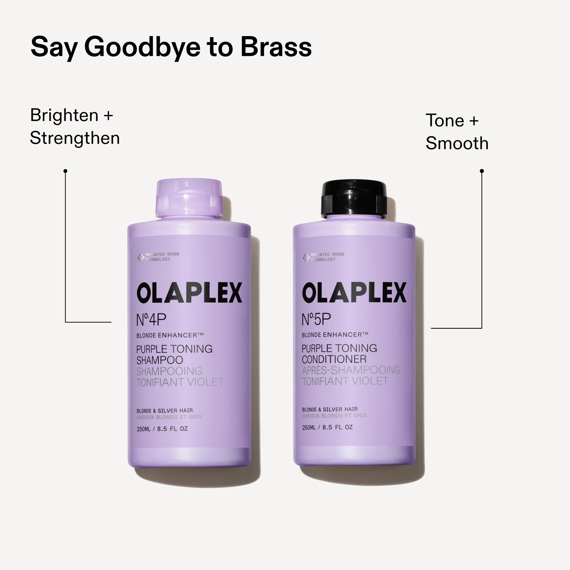 Olaplex N°.4P Blonde Enhancer Purple Shampoo | Toning Hair, 250 mL | For Blonde, Lightened & Grey Hair; Violet Toning Agents; Suitable for All Hair Textures