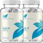 Clear Formulas Quick Absorption CoQ10 200mg - Coenzyme Q10 Potent Antioxidant for Heart Energy and Aging Support - High Stability CoQ10 Ubiquinone Capsules - Made in a cGMP US Lab - 200 Capsules