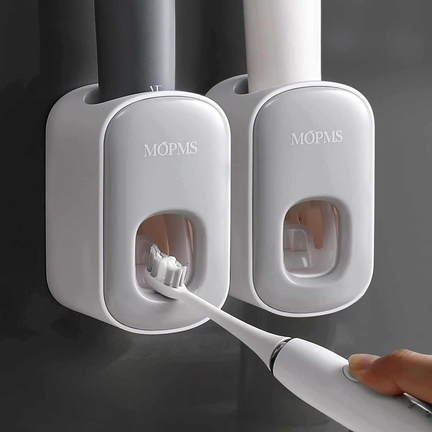 Buy now MOPMS Toothpaste Dispenser Wall Mounted for Bathroom Automatic Toothpaste Squeezer for Kids and Adult (Black-1Pcs) Grey-2pcs at indiglob india