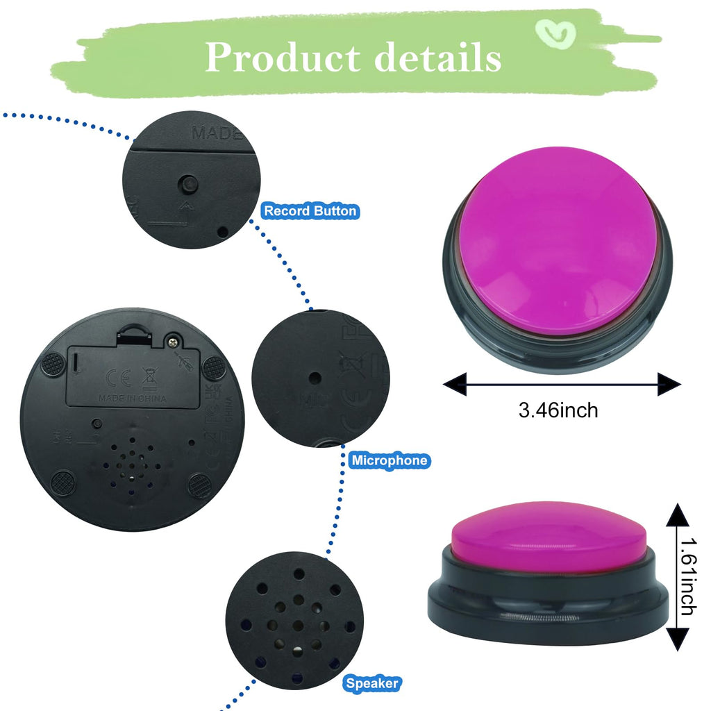 Gelabur Set of 6 Dog Buttons for Communication, Voice Recordable Buttons for Classroom, Dog Training Talking Buttons Starter Set, Pet Easy Speaking Buttons Tools
