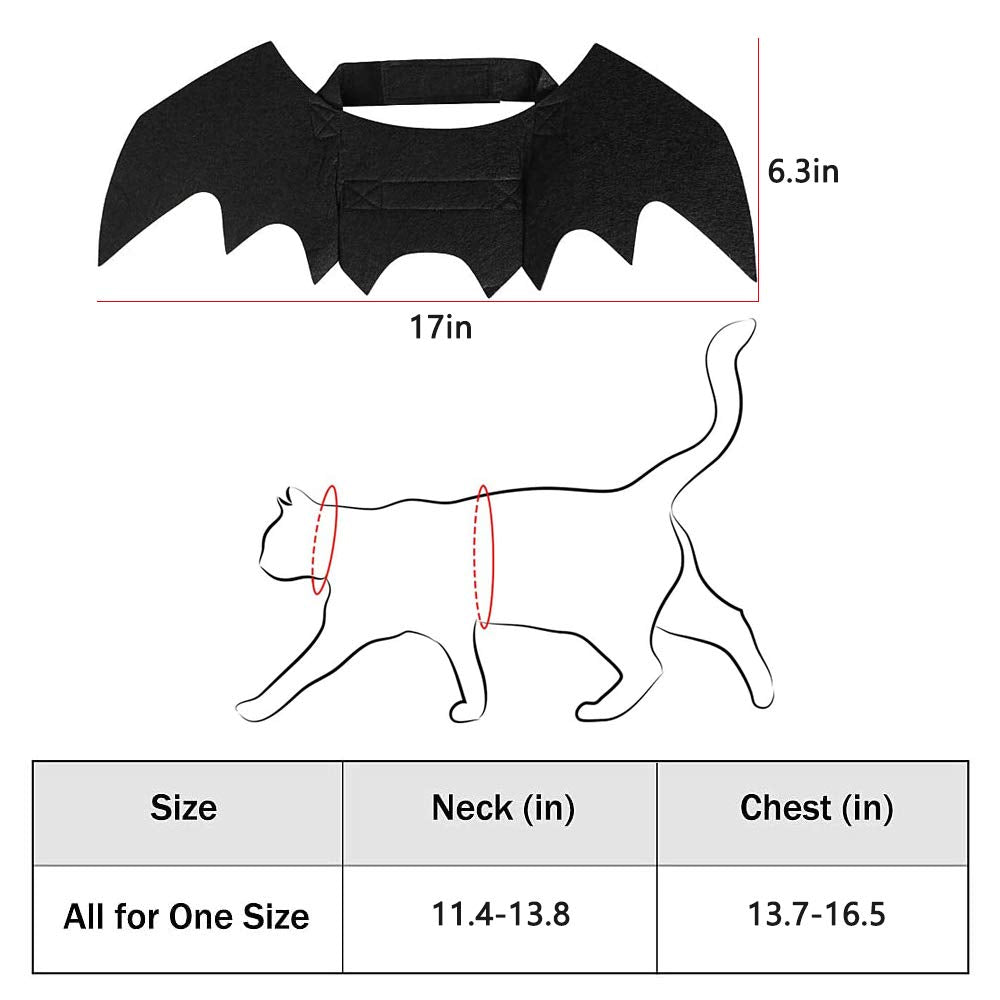 Cat Halloween Costume Bat Wing Pet Apparel for Small Dog Puppy Kitty Kitten