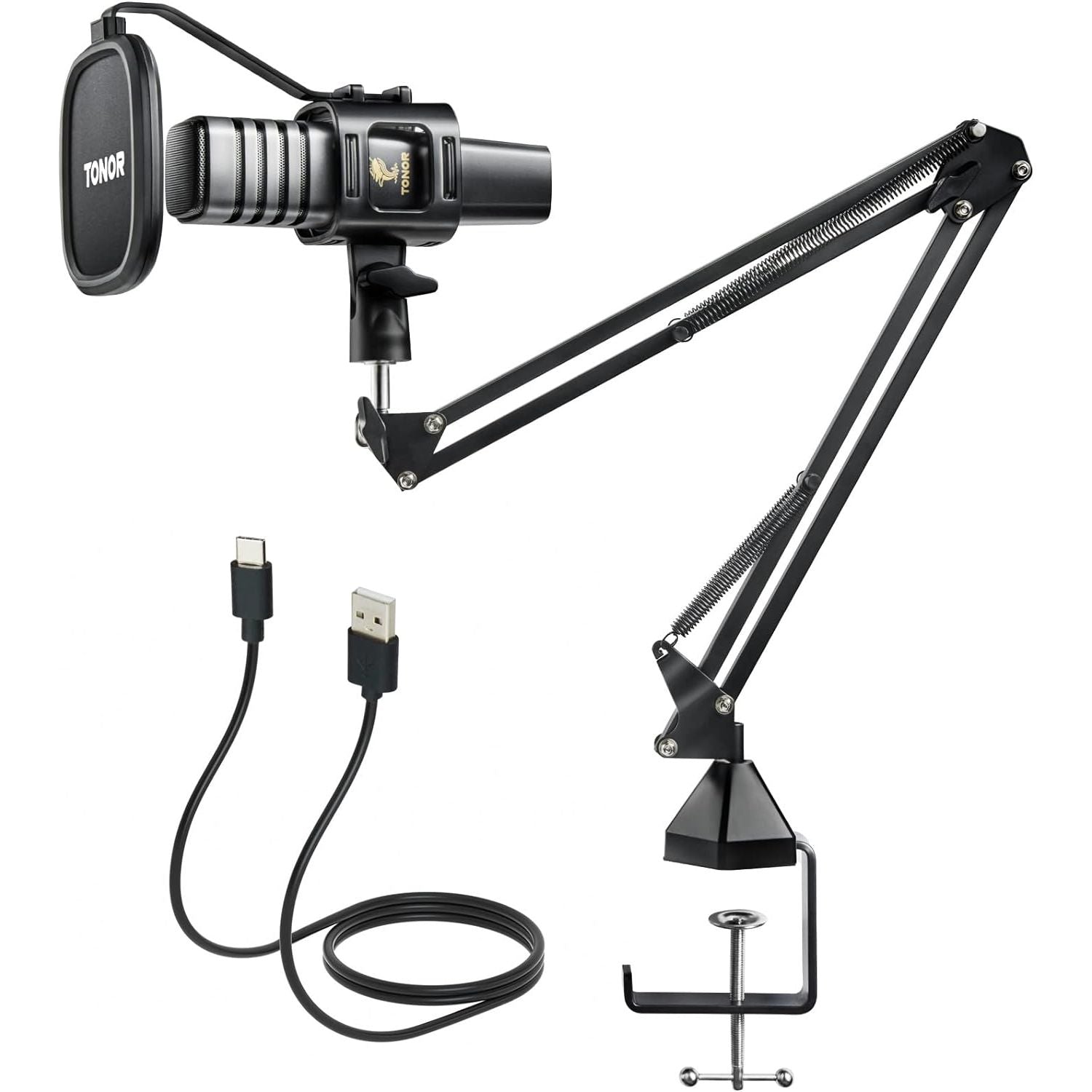 Buy now TONOR TC-777 Podcast Microphone, USB Computer Microphone, Cardioid Condenser PC Mic with Tripod Stand and Pop Filter for Podcasting, Streaming, Vocal Recording, Compatible with PC & Laptop, PS4/5 TC30+ at indiglob india