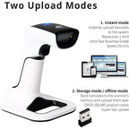 Buy now ScanAvenger Wireless Portable 1D&2D with Stand Bluetooth Barcode Scanner: 3-in-1 Handheld Scanner, Rechargeable Battery for Inventory - USB Bar Code/QR Reader (1D&2D with Next Gen Stand) at indiglob india