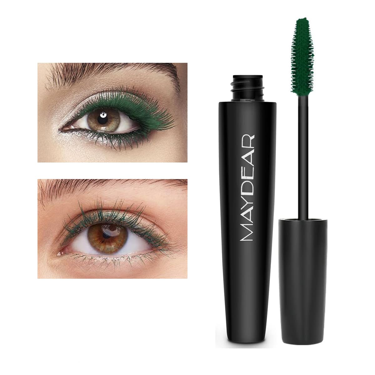 Buy now Maydear Dark Green Waterproof Long Lasting Smudgeproof Mascara for Women's Eye Makeup at indiglob india