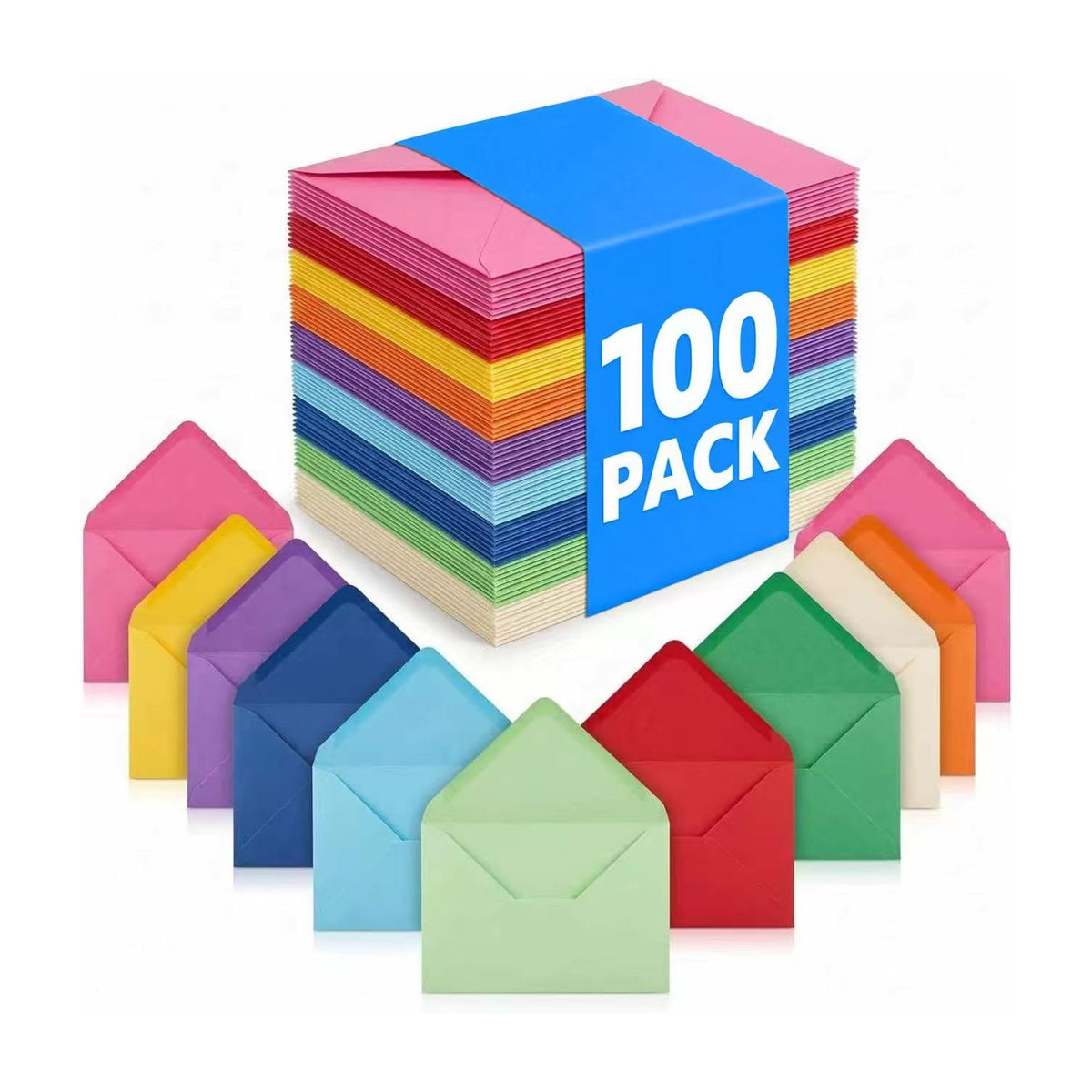 XXINMOH 100 pack 4x6 Envelopes, A6 Invitation Envelopes 6.5 x 4.75 For 4x6 Cards - Self Adhesive, Greeting Card Envelopes for Invitations, Weddings, Parties, Photos, Baby Shower(colorful)