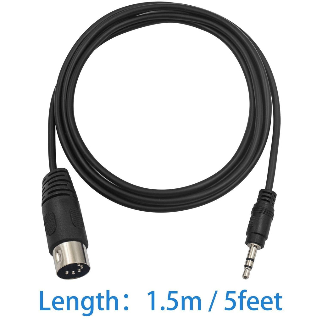 Buy now Poyiccot MIDI Cable, 1.5M/5Ft 5-Pin DIN Plugs Male to 3.5mm 1/8 inch TRS Male Jack Stereo Plug Converter Cable Audio Cable (DIN-3.5mm) at indiglob india