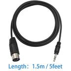 Buy now Poyiccot MIDI Cable, 1.5M/5Ft 5-Pin DIN Plugs Male to 3.5mm 1/8 inch TRS Male Jack Stereo Plug Converter Cable Audio Cable (DIN-3.5mm) at indiglob india