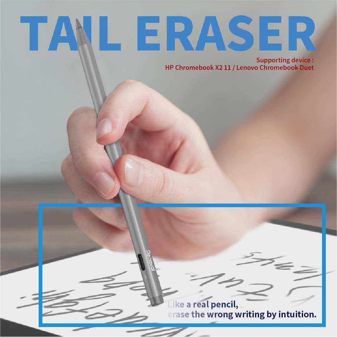 Buy now Penoval USI Stylus Pen for Chromebooks - 4096 Levels Pressure, Tail Eraser, Spare Tip at indiglob india