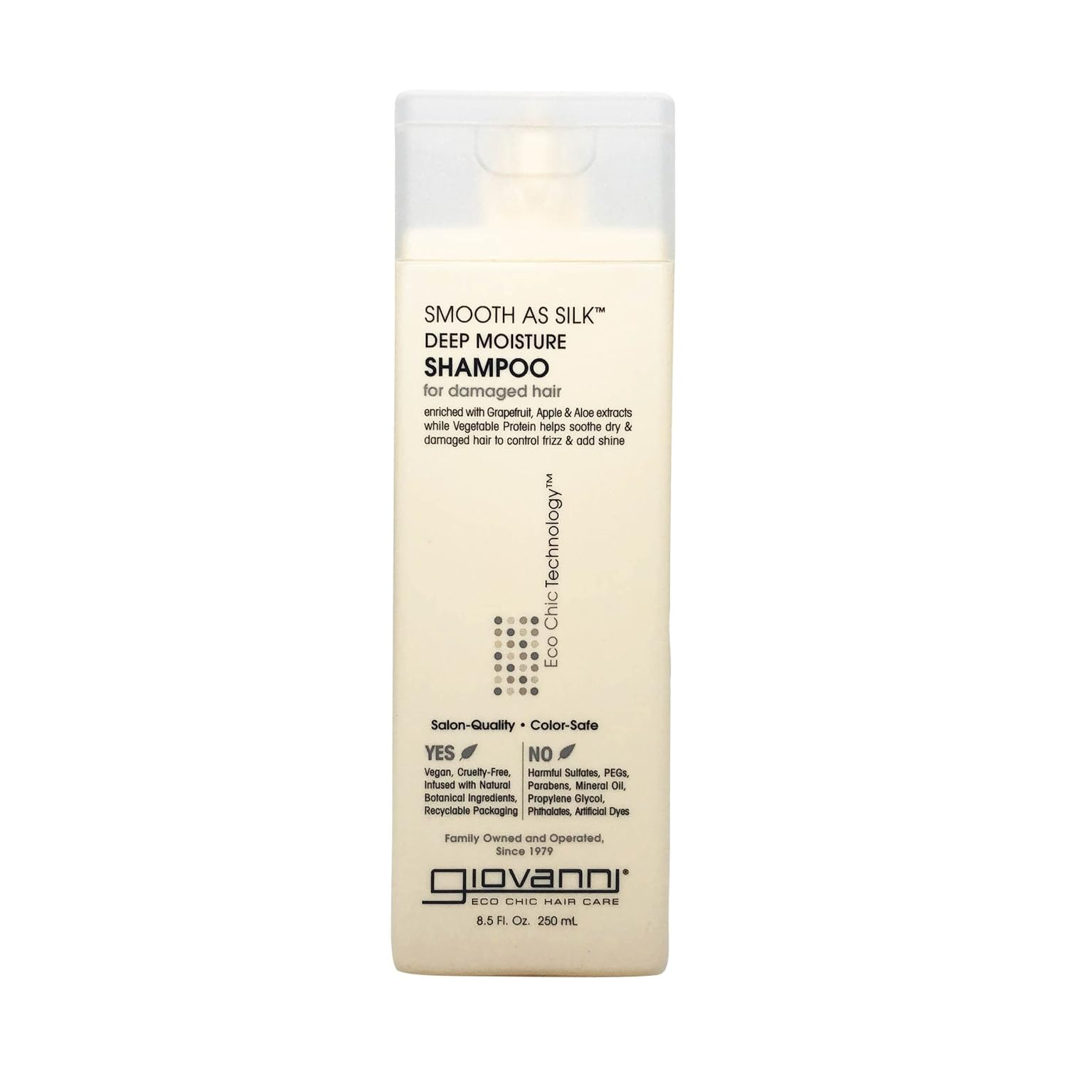 Buy now GIOVANNI Eco Chic Smooth as Silk Deep Moisture Shampoo - Apple + Aloe Extracts, Calms Frizz, Detangles, Wash & Go, Lauryl & Laureth Sulfate Free, Paraben Free, Color Safe - 8.5 oz at indiglob india