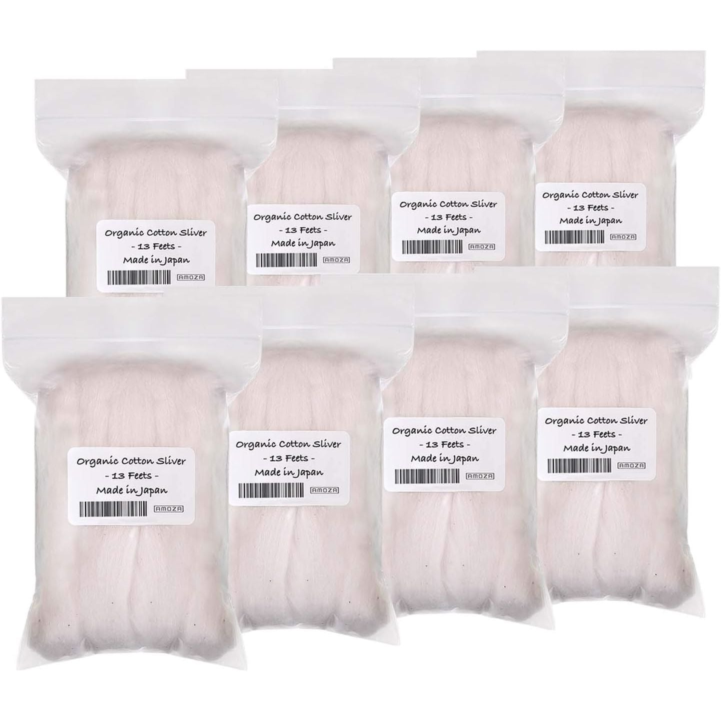 Buy now Japanese Organic Cotton Sliver 13 Feets 100% Organic Unbleached [Made in Japan] (4 Packs) 8 Packs at indiglob india