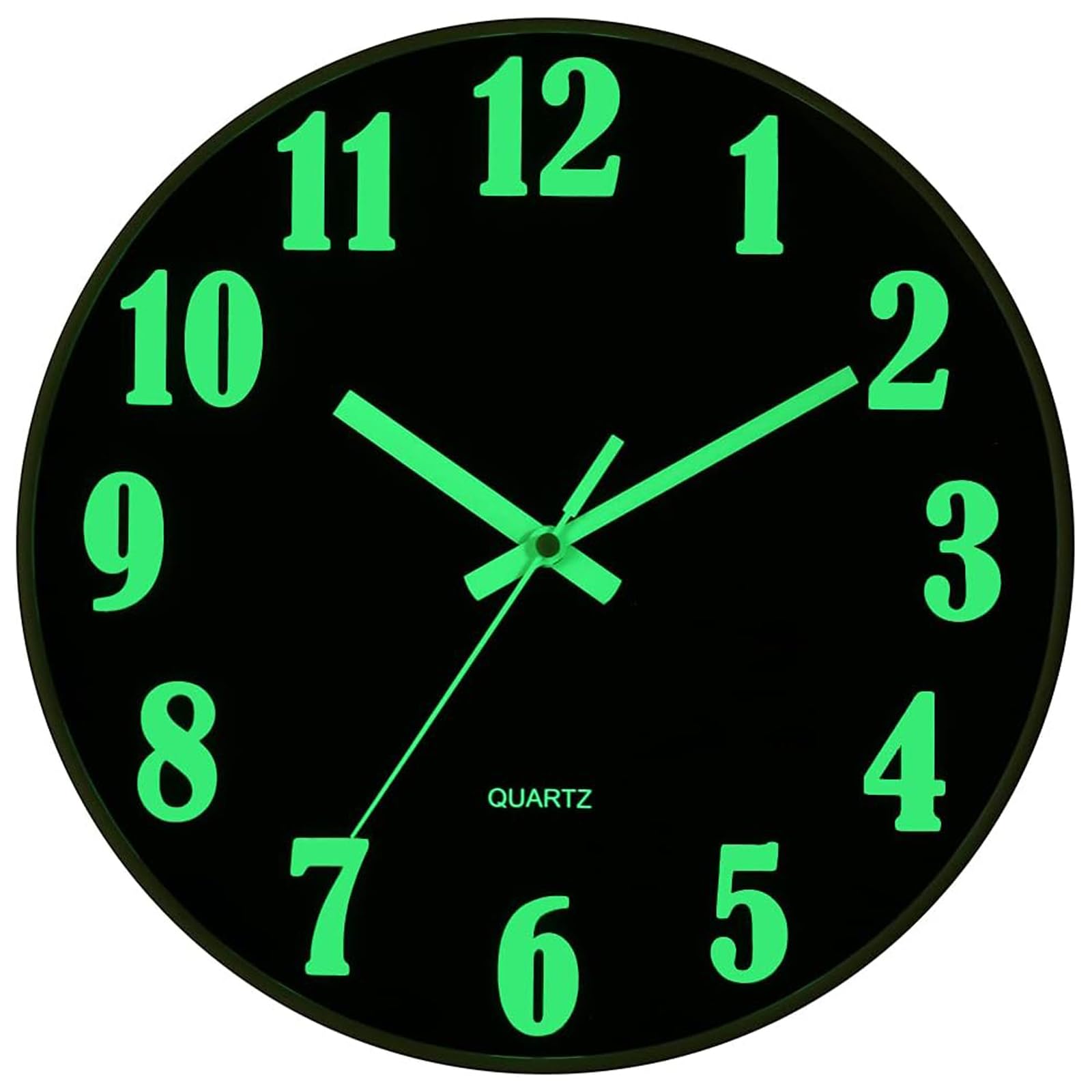 Buy now JoFomp Glow in The Dark Clock, 12 Inch Modern Silent Non Ticking Wall Clocks Battery Operated, Night Light Wall Clock for Living Room Decor, Wall Clock Decorative for Kitchen Bedroom (Green) at indiglob india