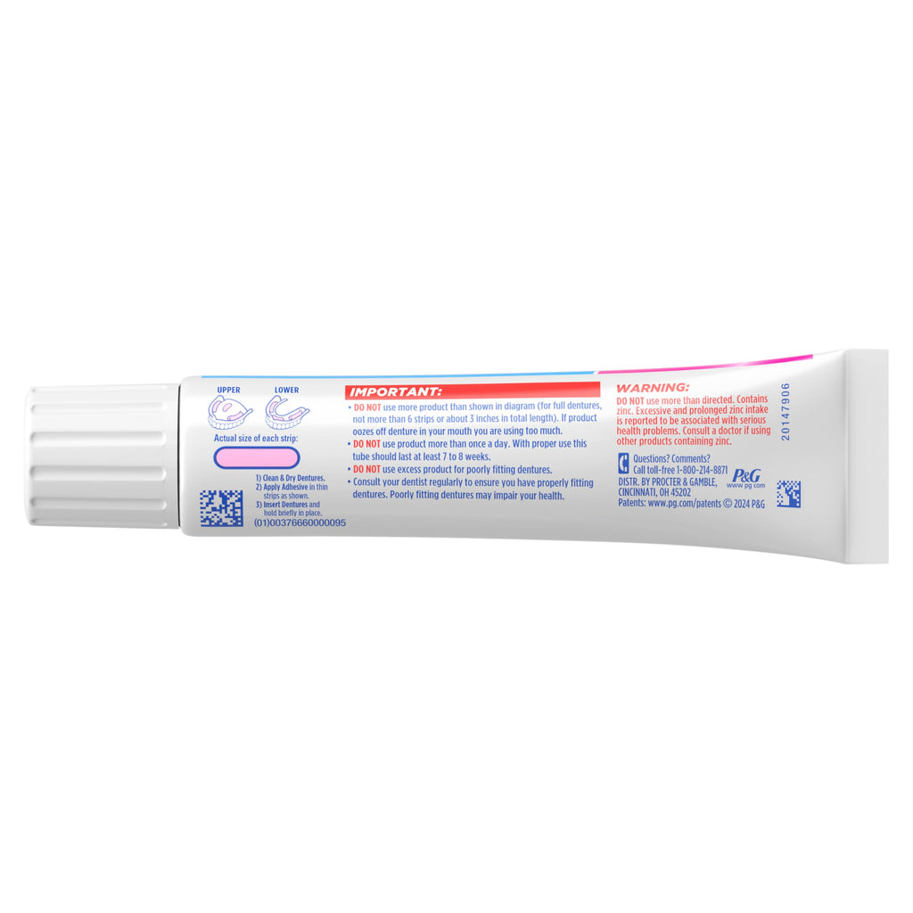 Fixodent Complete Denture Adhesive Cream, Original, 2.4 oz (3-Pack) – Strong False Teeth Glue, Secure Dental Adhesive for Full and Partial Plates, Packaging May Vary