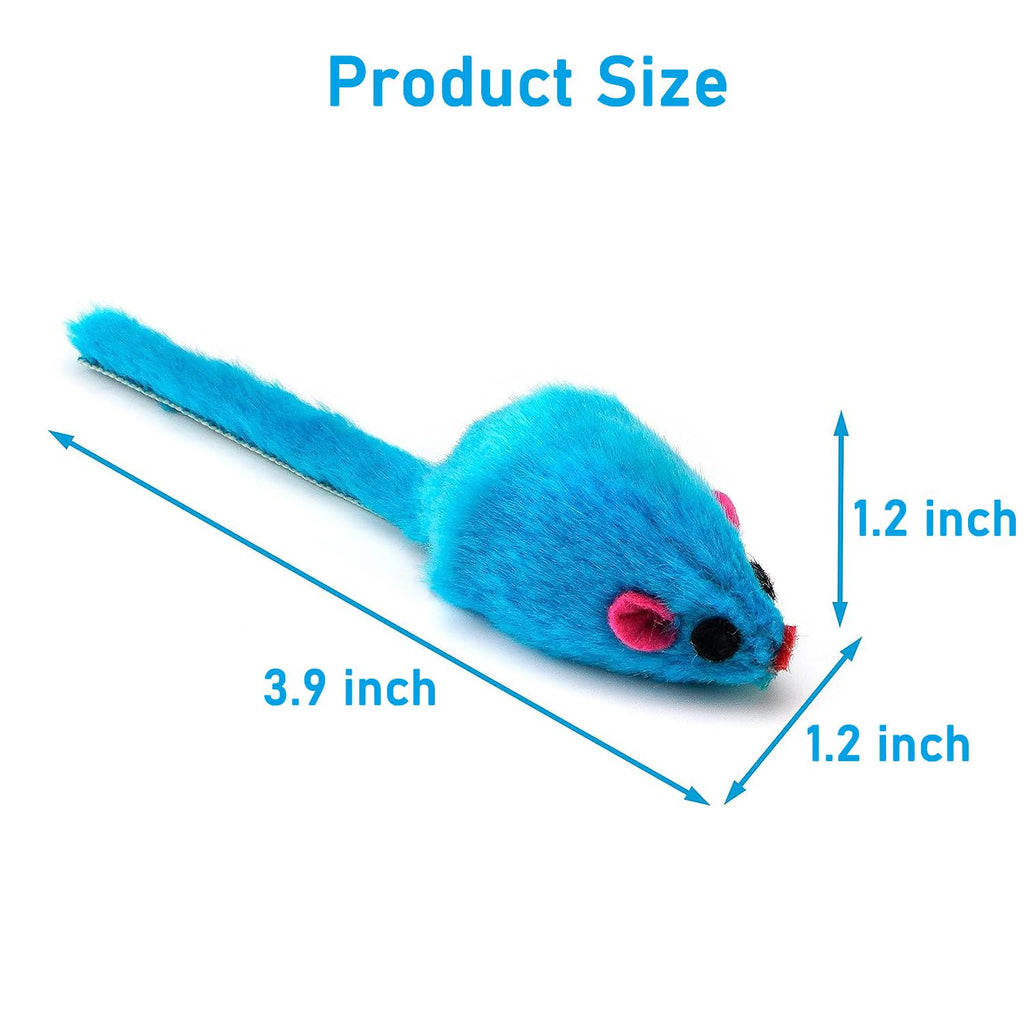 12PCS Cat Mouse Toys, Faux Fur Interactive Catnip Mice