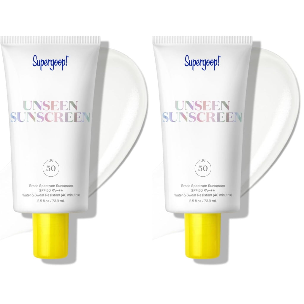 Supergoop! Unseen Sunscreen - SPF 50 - Clear & Invisible Face Sunscreen + Broad Spectrum + Makeup-Gripping Primer - Weightless, Scentless, Oil Free