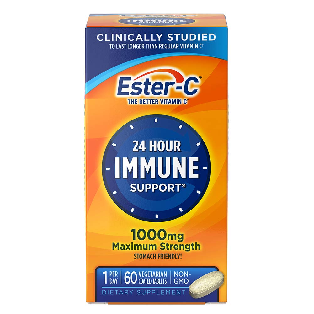 Ester-C Vitamin C 1000 mg Coated Tablets, 120 Count
