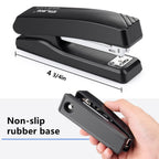 Desktop Office Stapler with 2000 Staples: IMLIKE Half Strip Desk Staplers, take 26/6 Staples 25 Sheets Capacity, Staple Remover, Non-Slip Base, Black, 2-Pack